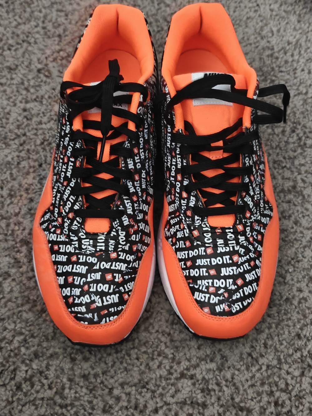 Nike 'JUST DO IT.' Black & Orange Graphic Sneakers